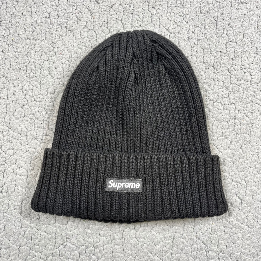 Supreme Beanie Mens OS Overdyed Ribbed Knit Black Streetwear Skater Gorpcore